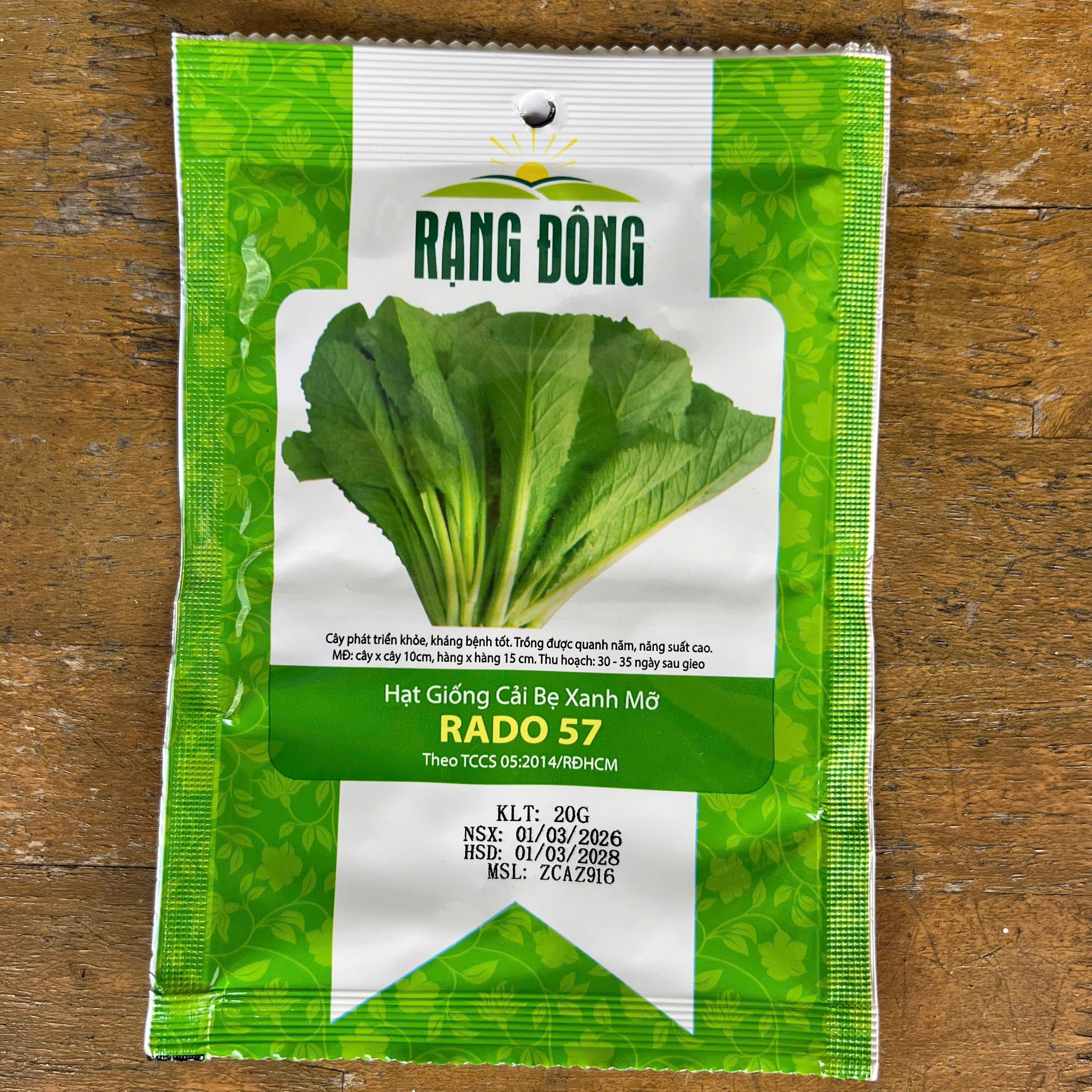 Hạt giống Cải bẹ xanh mỡ - 20gr