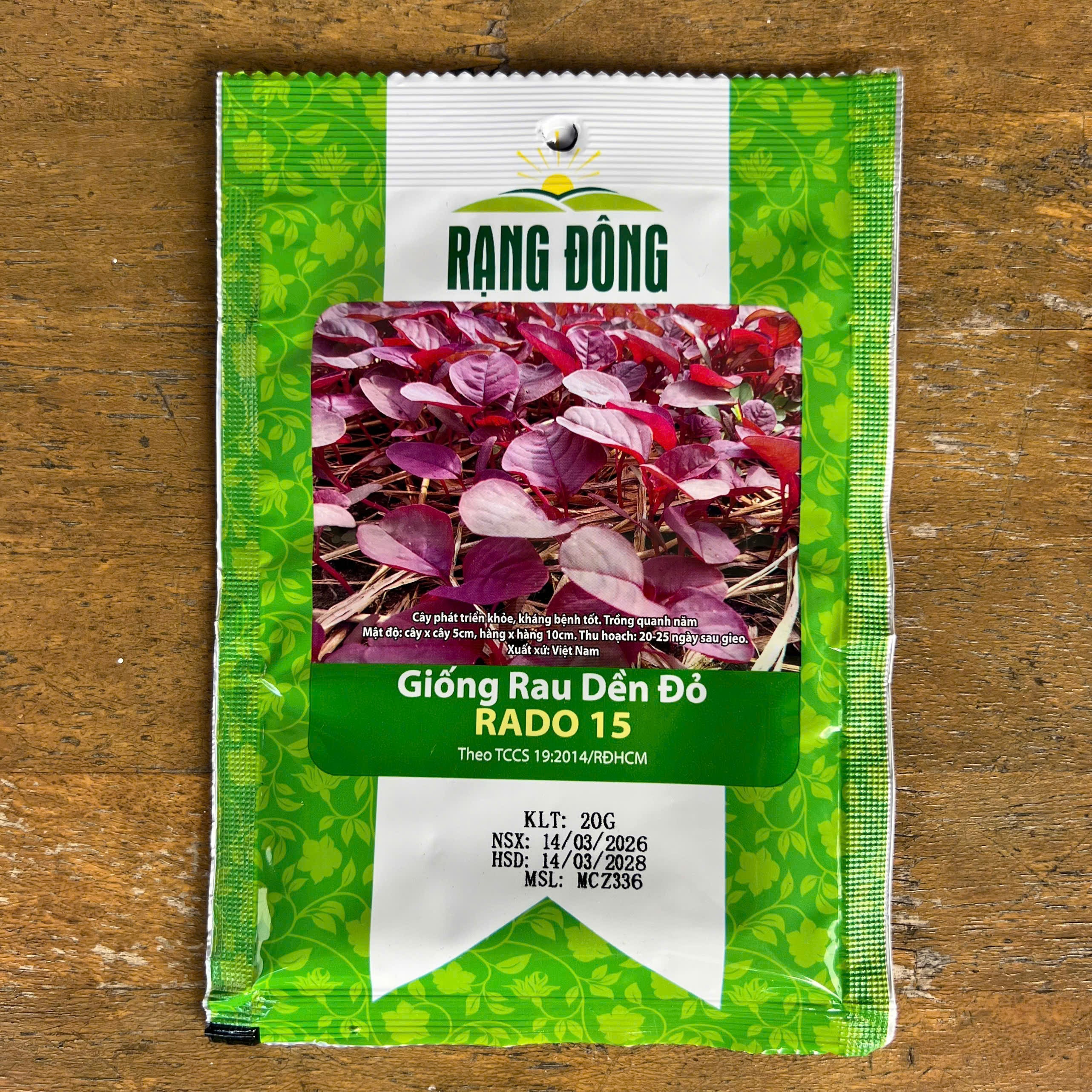 Hạt giống Rau dền đỏ - 20g