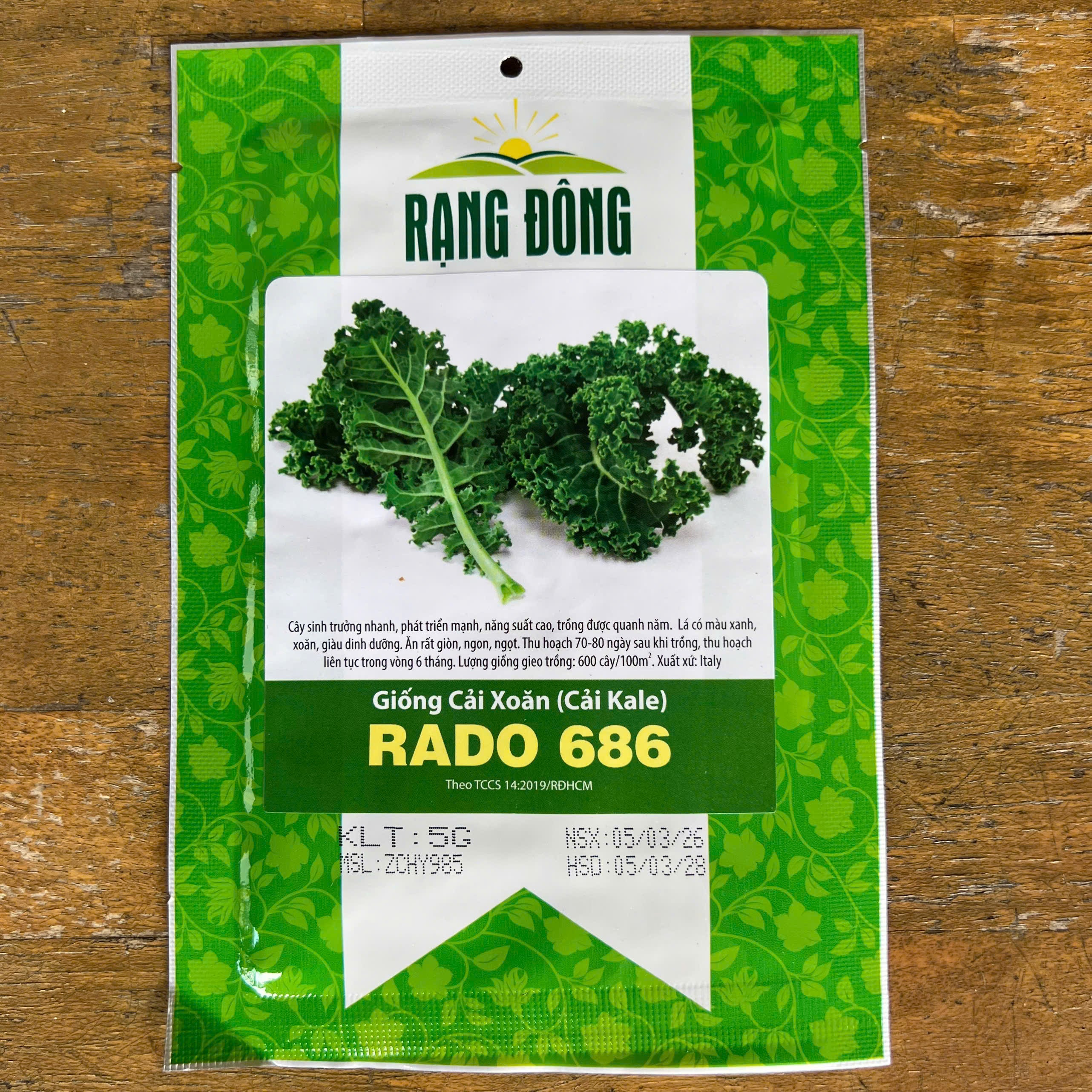 Hạt giống Cải Xoăn (Cải Kale) - 5g