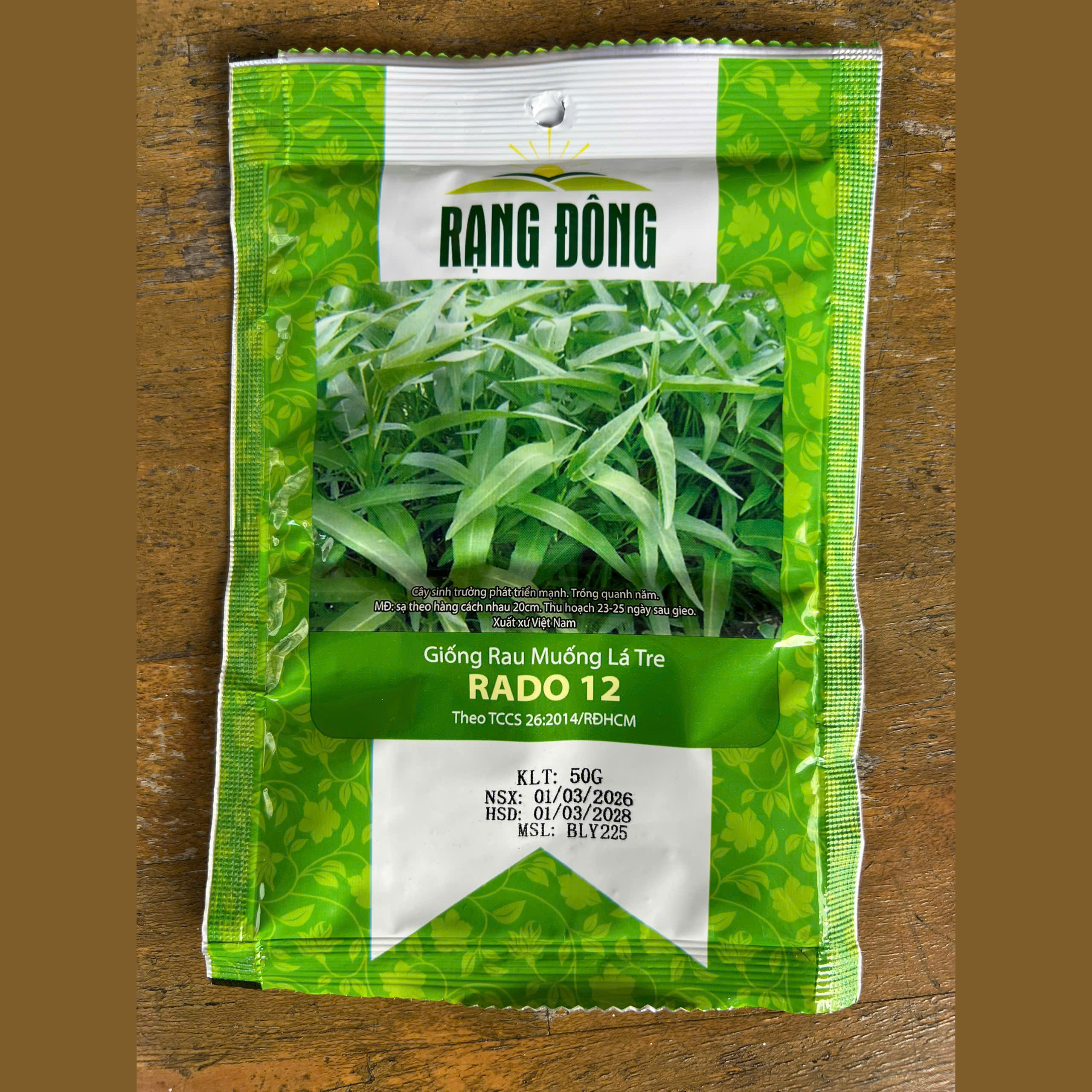Hạt giống Rau muống lá tre - 50g